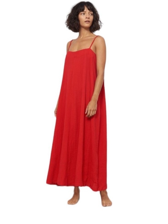 Mara Hoffman Dresses & Skirts - Mara Hoffman Swim Red Organic Cotton Gauzy Belted Cover Up Dress, XL